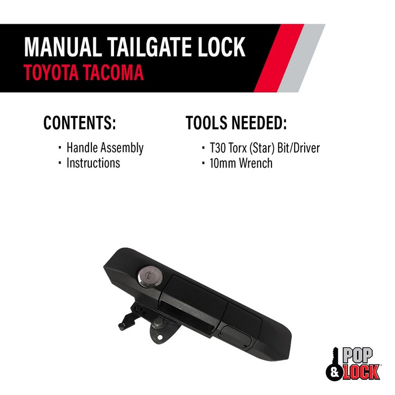 Pop & Lock PL5400 Black Manual Tailgate Lock with Bolt Codeable Technology for Toyota Tacoma - Image 5